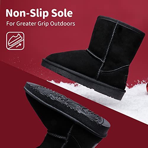 Dream Pairs Boys Girls Shorty-K Sand Sheepskin Fur Winter Snow Boots Black Size 11 Little Kid #TOP2