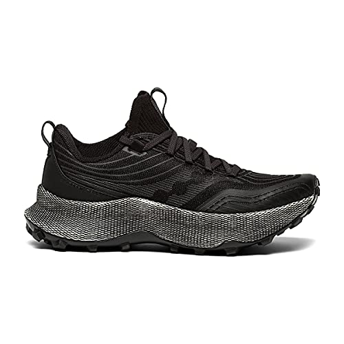 Saucony Women's Endorphin Trail Health Care Professional Shoe, Black/Gravel, 6.5