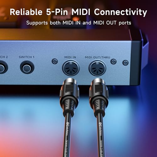 Cable Matters Zestaw 2 kabli 5-biegunowych DIN MIDI 0,9 m, 5-biegunowy kabel MIDI – 0,9 m