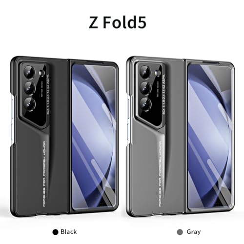 Coque Samsung Z Fold 5 grise avec protection écran rigide PC
