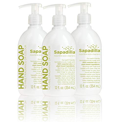 Sapadilla Rosemary + Peppermint Biodegradable Liquid Hand Soap Pump, 12 Ounce, (Pack of 3)