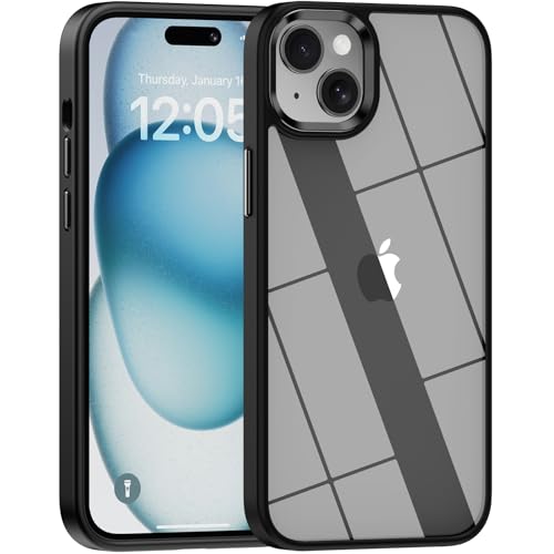 saputu for iPhone 14 case/iPhone 13 case,Crystal Clear Hard PC Back +Soft TPU Frame Shockproof Military-Drop Protection,Classic Hybrid Case for iPhone 14 /iPhone 13-6.1