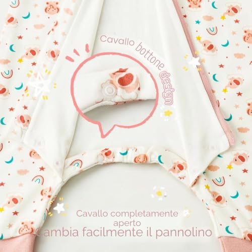 WYTbaby Schlafsack mit Füßen 1.0 Tog, 100% Baumwolle Schlafsack mit Beinen Ganzjahres Babyschlafsack für Junge Mädchen 90cm (Kinder Höhe 90… – Ansicht 2