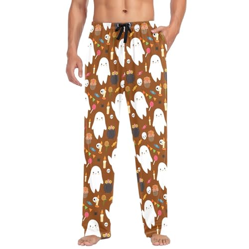 Spirits and Candles Men's Cotton Pajama Pants with Pockets and Drawstring Comfortable and Stylish,S