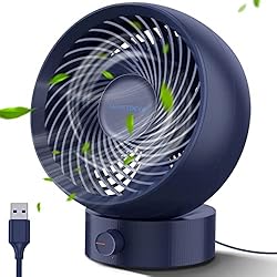 Mini Ventilador Escritorio SmartDevil Ventilador Mesa,Ventilador USB Silencioso Portátil USB Ventilador de Escritorio portátil Mini,180° Velocidad Variable&Ángulo de rotación de 20°,Adecuado para el hogar,la Oficina-Azul