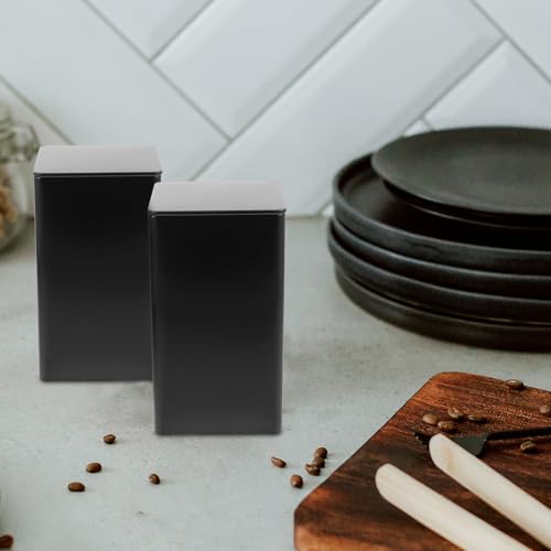 Recipientes de hojalata antihumedad para conservar café fresco | Juego de 4 botes con tapa de cocina 6