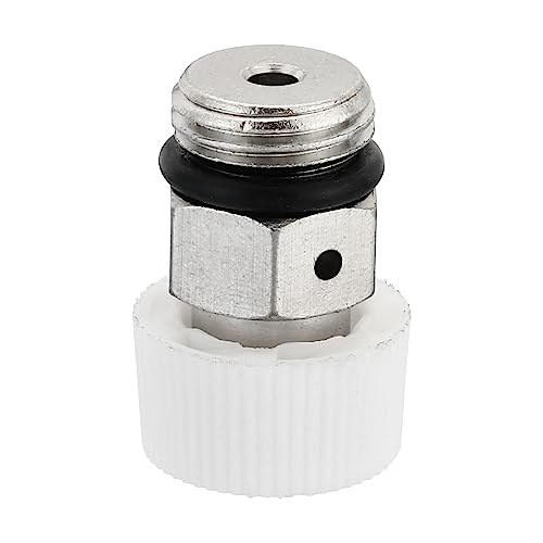 PATIKIL 1/4 BSP Maschio Filettatura Manuale Radiatore Aria Sfiato Valvola, Nichel Placcato Ottone Spina Valvola No Serve Chiave per Radiatore Riscaldatore, Argento Bianco