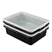 Hokky Barreños Plastico Rectangular 4 Paquetes, Cubetas Plastico Almacenaje Pequeño, Blanco Negro