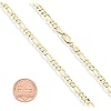 Miabella-Solid-18K-Gold-Over-Sterling-Silver-Italian-5mm-Diamond-Cut-Figaro-Chain-Bracelet-for-Women-Men-65-7-75-8-9-925-Italy Miabella Solid 18K Gold Over Sterling Silver Italian 5mm Diamond-Cut Figaro Chain Bracelet for Women Men, 925 Made in Italy (Length 7 Inches (Small))