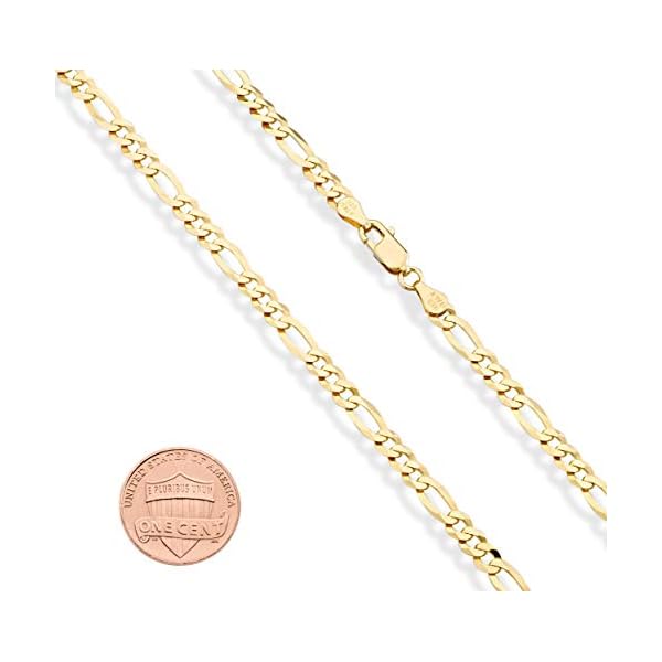 Miabella-Solid-18K-Gold-Over-Sterling-Silver-Italian-5mm-Diamond-Cut-Figaro-Chain-Bracelet-for-Women-Men-65-7-75-8-9-925-Italy Miabella Solid 18K Gold Over Sterling Silver Italian 5mm Diamond-Cut Figaro Chain Bracelet for Women Men, 925 Made in Italy (Length 7 Inches (Small))