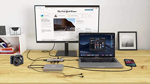 Docking Station USB-C 4K compatible con MacBook y Windows con triple puerto USB 3.0 7