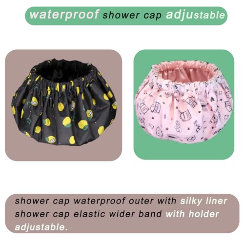 Bonnet de douche imperméable grand format pour routine cheveux et bain - 4