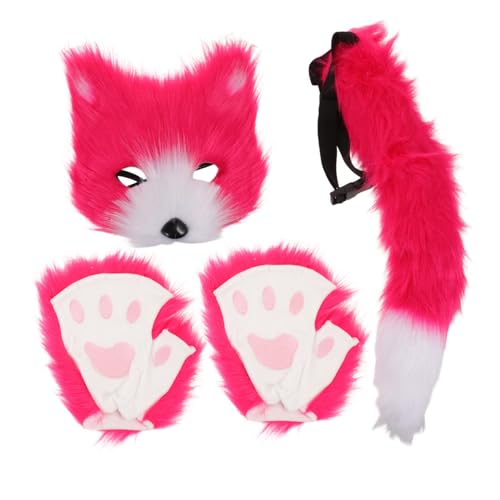 Masque de renard réaliste avec queue et mitaines : set de cosplay adulte Healeved pour Halloween