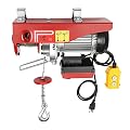 440lbs Lift Electric Hoist with 328ft Remote Control, 110V Electric Winch with Wireless Remote Control & Single/Double Slings, 2-in-1 Automatic Lift Electric Cable Hoist for Garage, Shop, Hotel, Home