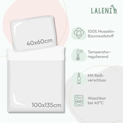 Laleni Baby & Kinder Bettwäsche Set 100x135cm + Kissenbezug 40x60cm, 100% Baumwolle, Oeko-TEX Zertifiziert, Flieder