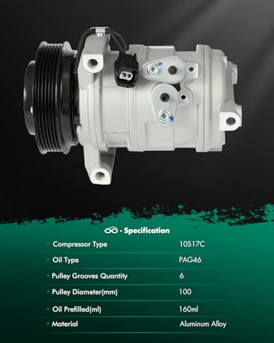 Image of SCITOO AC Compressor fit for Cadillac CTS 3.2L 2003-2004 | Fast Cooling, Ultra Low Noise (≤72 dB)Air Conditioner Compressor with Clutch, Easy Installation, 19130458 89023449