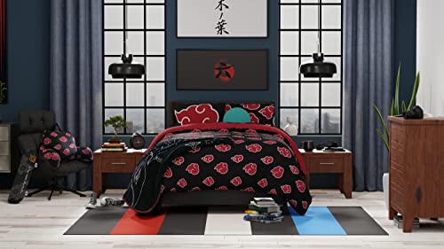 Image of Franco Naruto Anime Akatsuki Bedding Super Soft Cozy Microfiber Reversible Comforter, Twin, (Officially Licensed Product)