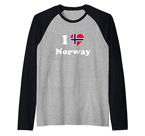 I Love Norway I Heart Norway Regalo noruego Camiseta Manga Raglan