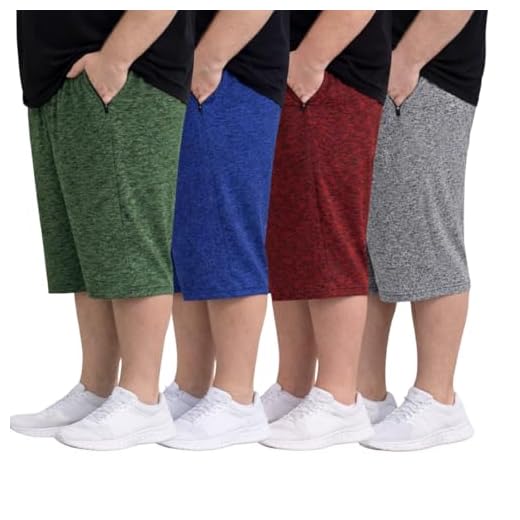 Kit 4 Bermudas Shorts Masculino Plus Size Dry Fit Esportivo 2 Bolsos (Chumbo/Verde/Azul Marinho/Vermelho, G1)