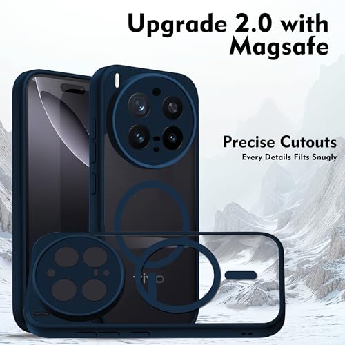 Image of V-TAN Back Cover for Vivo X300 Pro 5G | TPU | Transparent Crystal Clear Magnetic Case Compatible with X300 Pro | Camera Protective Shockproof Mobile Cover Design (Blue)