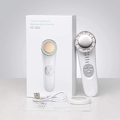 Facial Massager - 7 in 1 Face Cleaner Lifting Machine - High Frequency Machine - Promote Face Cream Absorption - LED Blue & Red Light Wave - Lift & Firm Tighten Skin Wrinkles - Skin Care Tools