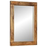 vidaXL Espejo de Vidrio y Madera Maciza de Mango 70x50 cm