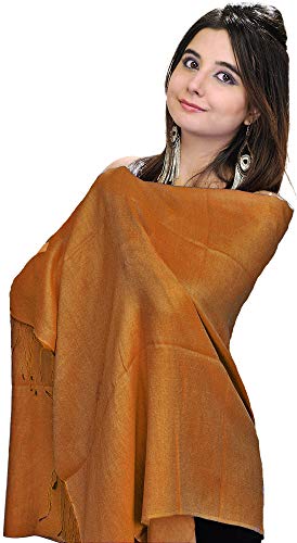 Étole pashmina orange du Népal le cadeau idéal pour femme élégante