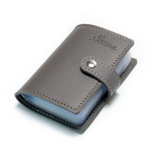 Image of Karlling Soft Leather Case Wallet Bag Holder For 20 Credit Cards, Gray, 1 Pack, Fashion