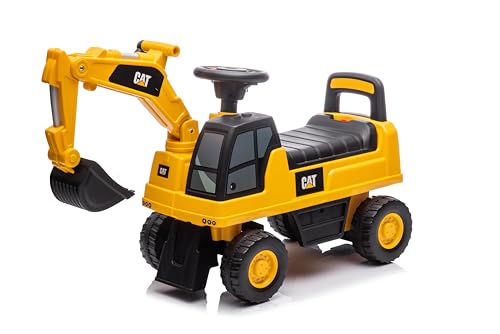 Best Ride On Cars CAT Excavator Push Car – Licensed Caterpillar Ride-On Digger Toy for Kids with Rotating Bucket & Under-Seat Storage – Construction Vehicle for Toddlers by Best Ride On Cars - Used condition - US$59.37