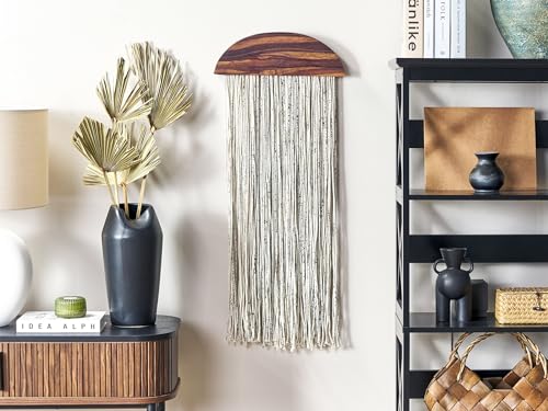 Decorazione Murale Legno Scuro Pioppo Bianco Cotone 37 X 4 X 92 Cm Decorazione Industriale Da Appendere Per Soggiorno - 2