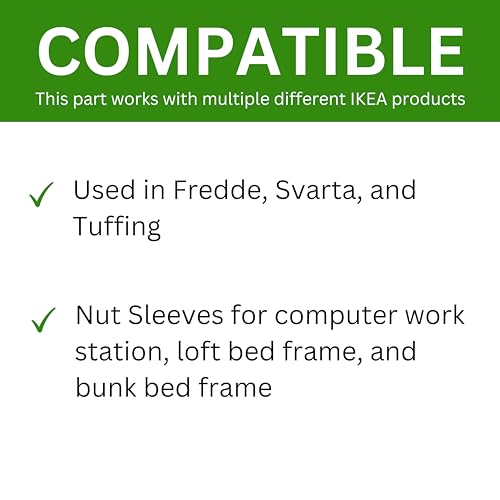 Spare Hardware Parts Bed Frame Work Station, Long Round Coupling Nut Sleeve (Replacement for IKEA Part #106986) (Pack of 4) - Thumbnail 6