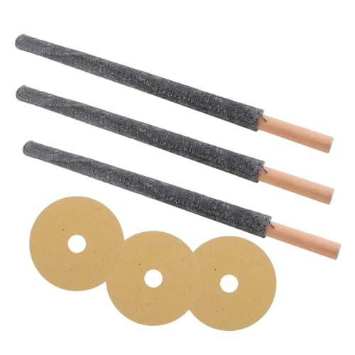 POPETPOP 3pezzi Torce Da Per Esterni Torcia Luminosa in Legno Decorazioni Per Matrimoni e Festival Torcia Portatile Con Cera Accendibile Attrezzi Per e Avventure All