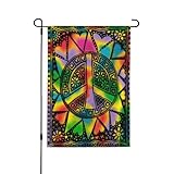 GXVLHQY Peace Sign Garden Flag 12x18 Double Sided Patriotic Flags for Yard Outdoor Decor, Small Seasonal Banners for Home Patio Lawn (Flag Stand Not Included)