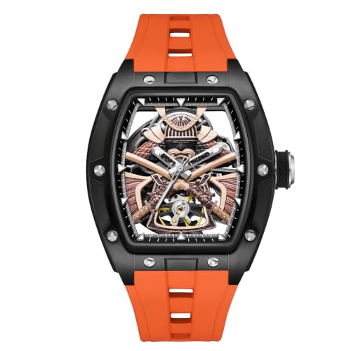 Image of ALIX Men's Automatic Skeleton Self-Winding Water Resistant Chronograph Analog Watch