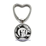 Christmas Keychain,Jack and Sally Image Key Ring,Christmas Gift,Valentine Key Ring,Unique Gift,Art Glass Dome Key Ring,Bridesmaid Gift Birthday gift-JV264