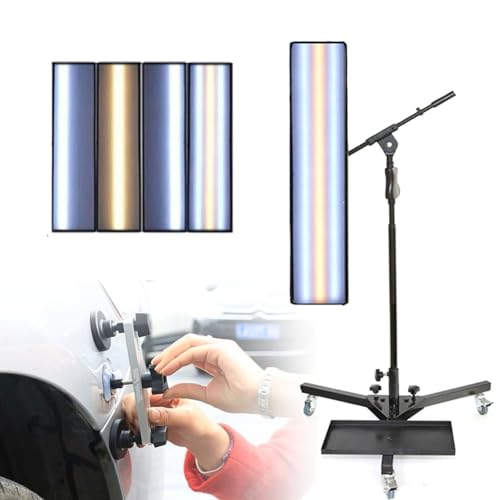 ZyKnaurral PDR Light Paintless Dent Detection Tool, Dent Reflector Light, Car LED Stripe Line Panel Light with Adjustment Bracket, Dent Detection - 6 Colors, Adjustable Light