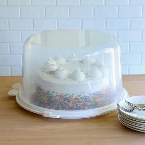 Youngever Plastic Cake Carrier, Clear Cake Container, 12 Inch Cake Carrier with Lid, Cake Storage, Cake Keeper