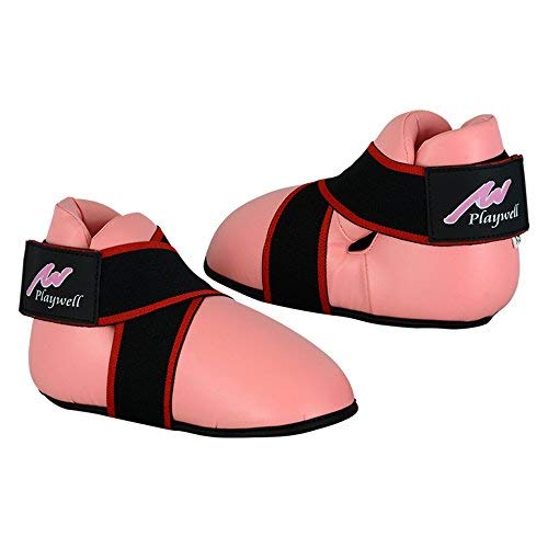 Bottes semi-contact Playwell rose protection pied vinyle medium entraînement karate