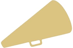 Megaphone Cutout Unfinished Wood Bullhorn Coach Sports Cheerleader MDF Shape Canvas Style 1 (12")