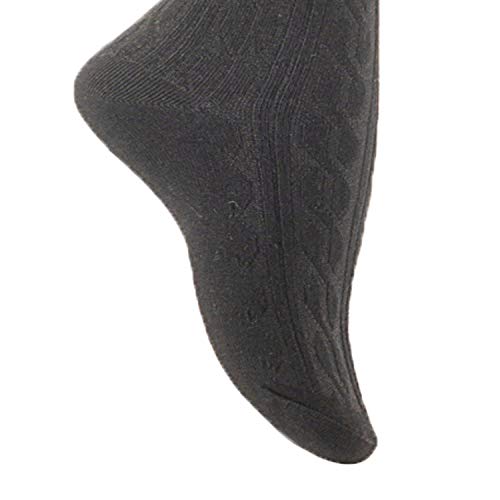 Lian Lifestyle Women's 4 Pairs Adorable, And Ultra-Soft Thigh High Cotton Socks Lw1024 Size 6-9 (Black,Coffee, Grey, Darkgrey) #TOP5