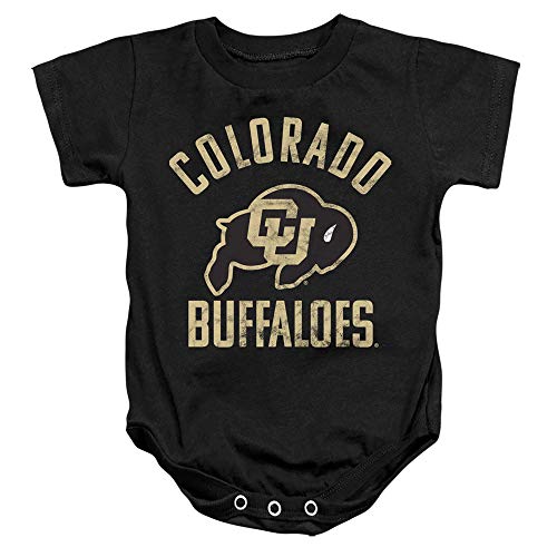 University of Colorado Official Buffaloes Logo Unisex Infant Snap Suit for Baby, Black, Small (6 months)
