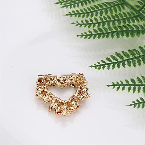 Image of Christmas Brooch Pins Crystal Christmas Tree Snowflake Jingle Bell Reindeer Enamel Brooches Holiday Party Gift for Women