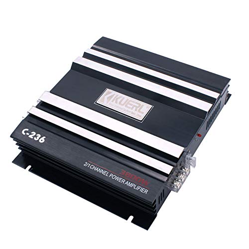 WYYHAA Car Stereo Audio Amplifier Hi-Fi, 3800W 2 Channel 12V Bass Boost, Mobile Audio, Amplifier for Car Speakers
