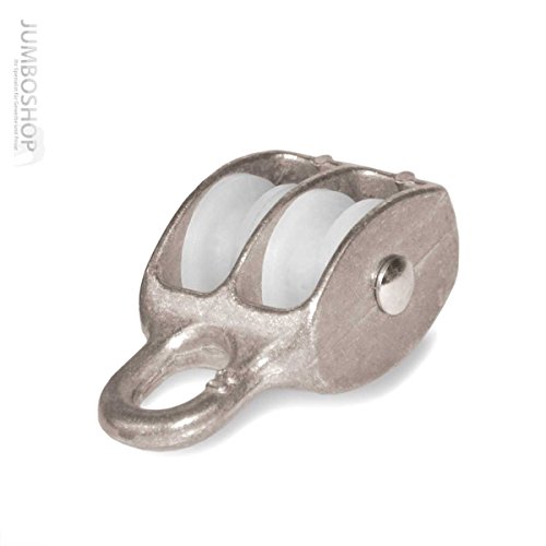 Jumbo-Shop  Polea (20 mm de 2 rollig doble alambre cuerda Vientos aluminio rollo para cabestrante bloque Polea Polea