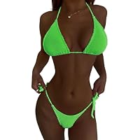 Nuevo Bikini bañador Set de 2 Piezas para Mujer, Tela Arrugada,