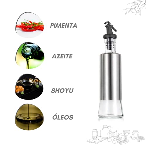 Galheteiro Gourmet Porta Azeite com Bico Dosador VIdro 300 ML Azeiteiro Galheteiro de Mesa Azeiteiro