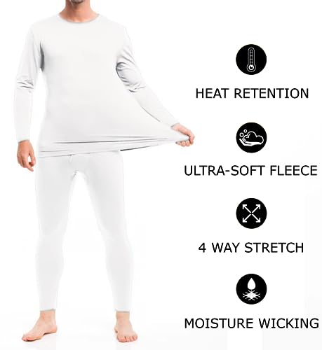 Therma Pro Mens Fleece Lined Thermal Top & Bottom Underwear Set, Long Johns Base Layer Ultra-Soft2