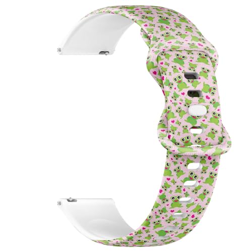 Compatible with Garmin Fenix 7/7 Pro, Fenix 6/6 Pro, Fenix 5/5 Plus, Epix (Gen2) / Epix Pro (Gen2), 22mm Replacement Sport Watch Band (Girls Frog) Silicone Soft Strap Bracelet