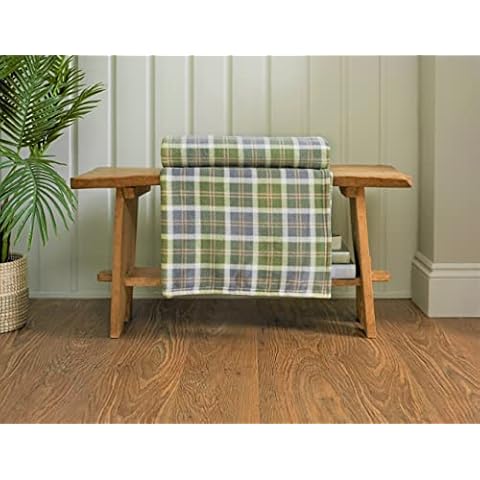 Deyongs Supersoft Snuggle Touch Tartan Check Throw In Olive Green Colour 140cm x 180cm Cover