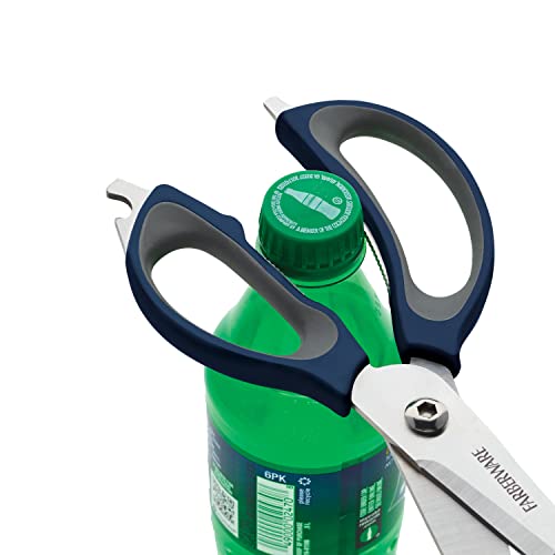 Farberware 4-in-1 Kitchen Scissors with Sheath, Navy and Grey - image 7